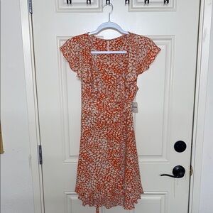Free People Orange Ruffled Wrap Sundress